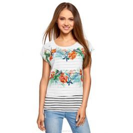 Блузка женская oodji Collection, цвет: белый. 21400311-6/15018/1019F. Размер 46 (52-170)