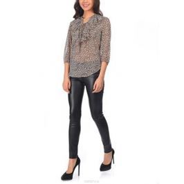 Блузка женская oodji Collection, цвет: бежевый, черный. 21400397/15036/3329A. Размер 36-170 (42-170)